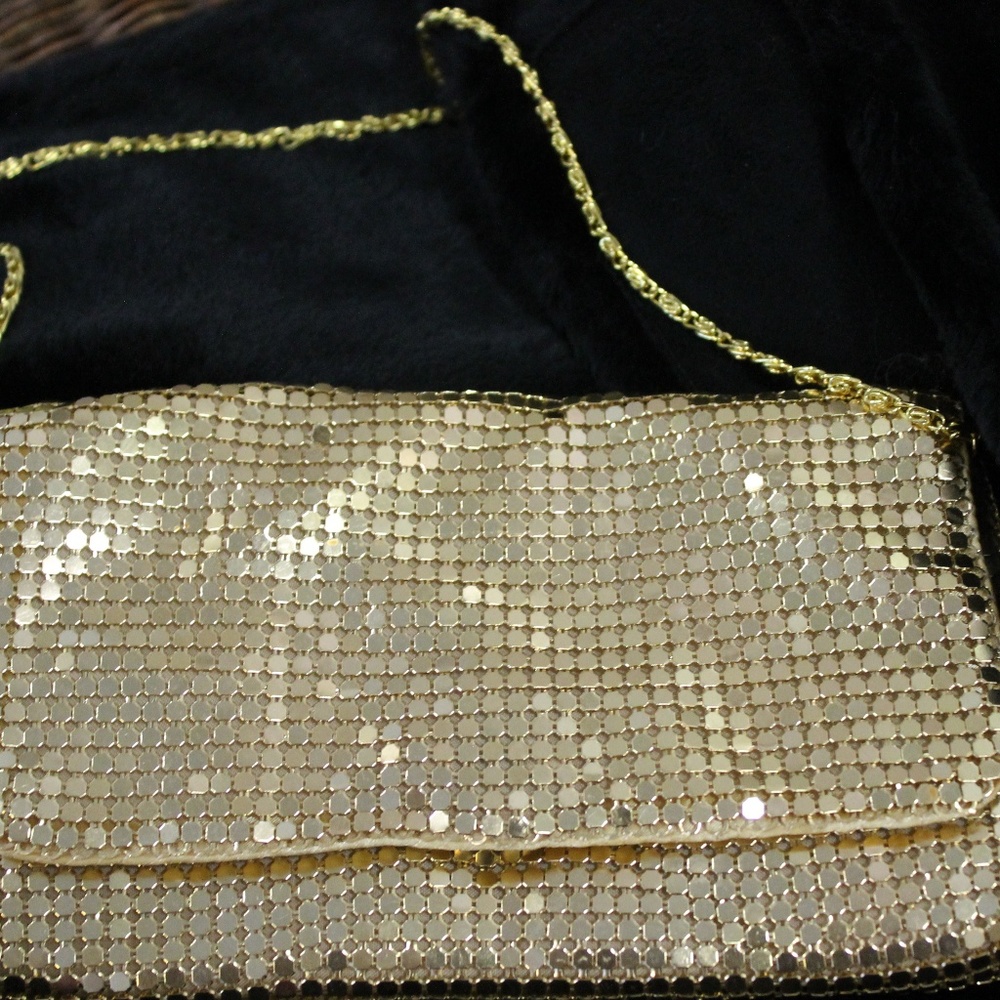 Golden tiled evening purse